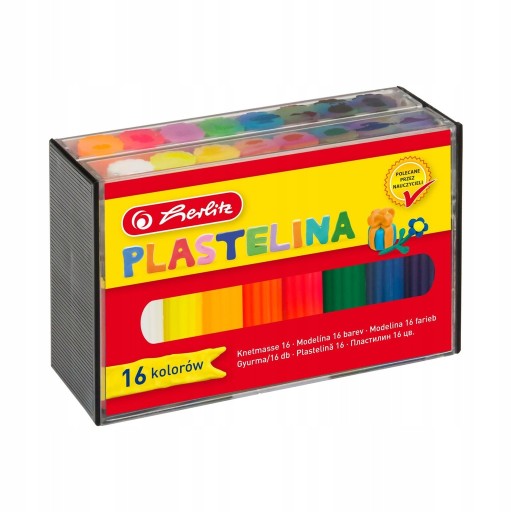 HERLITZ PLASTICINA - V KAZETE - 16 farieb