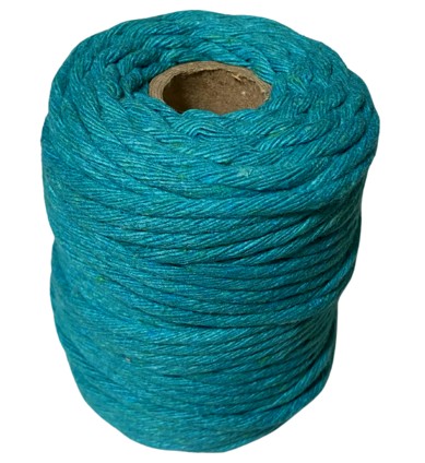 Macrame bavlnená šnúrka 5mm 50m morská zelená