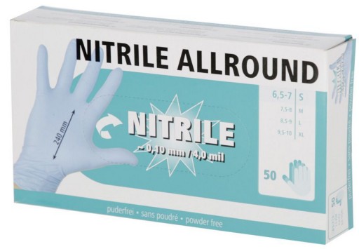 NITRILOVÉ RUKAVICE M MODRÉ 50 KS