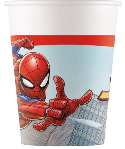 Papierové narodeninové poháre SpiderMan, 8 kusov, 200 ml