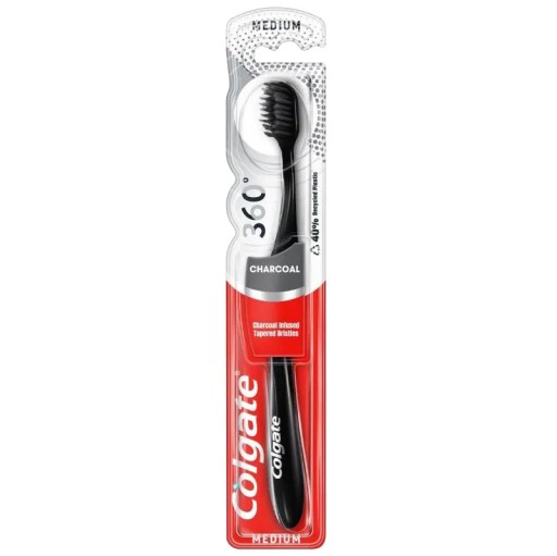 COLGATE ZUBNÁ KEFKA 360 BLACK CHARCOAL STREDNÁ stredná