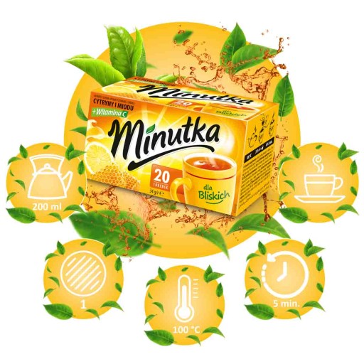 Čierny expres čaj s medom a vitamínom C Lipový kvet 20 T Minutka