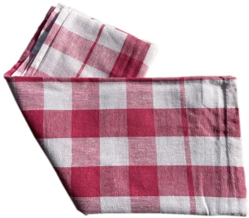 Kuchynská utierka 100% BAVLNA 50x70 cm červená károvaná savá utierka