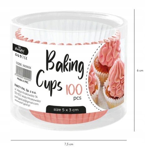Podložky na košíčky papierové košíčky na muffiny košíčky ROSE GOLD ružové zlato 100 ks