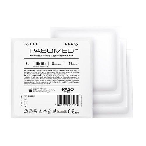 Sterilný obklad 17N 8W, PASOMED 3ks, 10cm x 10cm