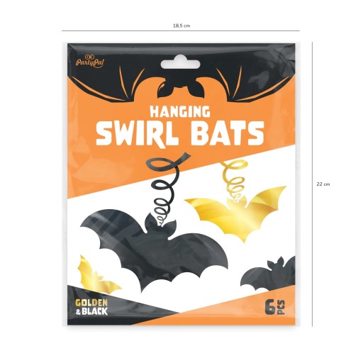 Prívesky Glitter Bats ozdoby z čierneho zlata Halloween dekorácie x6