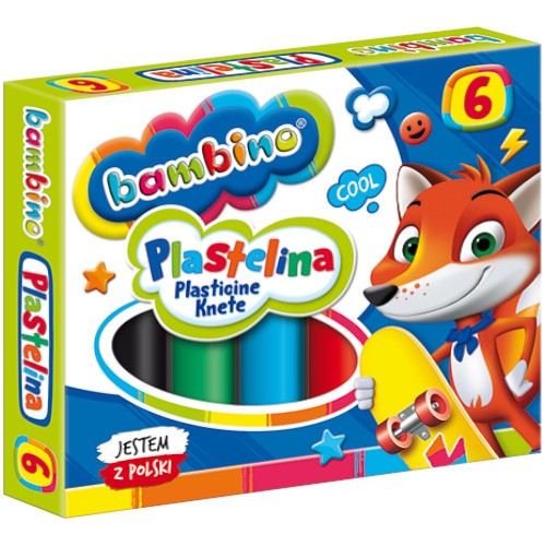 Školská plastelína BAMBINO, 6 štandardných farieb