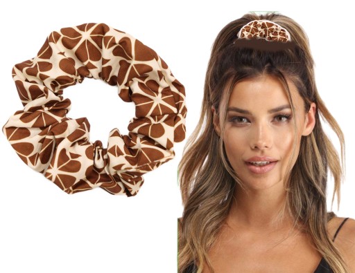 SCRUNCHIE HAIR RUB, látkový pásik hnedej farby