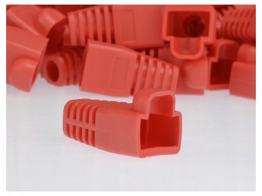 NEKU Gumový kryt pre zástrčku RJ45, červený, 10 ks