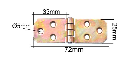 Stavebný záves 25 x 70mm, žltý pozink (10 ks)
