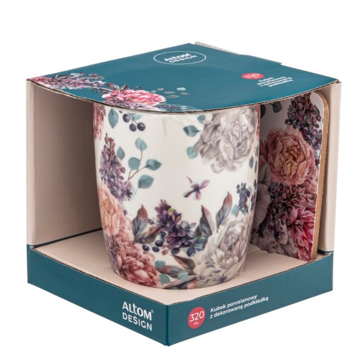 Hrnček na kávu + podložka pod hrnček Altom Design Lilac Bez 320 ml