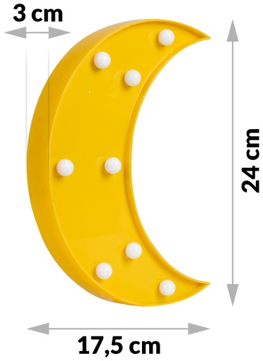LED DEKORATÍVNA NÁSTENNÁ NOČNÁ LAMPA PRE DETI, NA AKUMULÁTOROVÚ MOON RICOKIDS