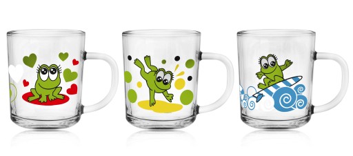 Sklenené hrnčeky Glasmark poháre Tola 200ml Mix Animals 3 ks