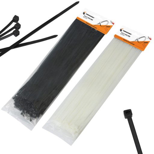 Sťahovacie pásky 3,6x300 mm čierne 100 ks
