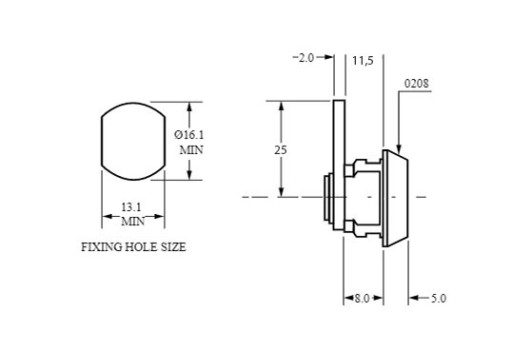 EURO-LOCK ZÁMEK SKRINÍK 16x8, SYSTÉM 1 KĽÚČ