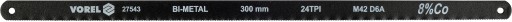 PÍLOVÝ LIST BI-KOVOVÝ M42 + D6A + Co 8% NA KOV 300mm 2KS 24 TPI VOREL