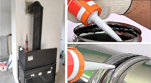 Krbový silikónový vysokoteplotný tmel Met skrutka +1500°C 310ml