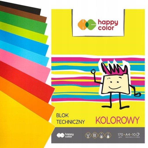 HAPPY FAREBNÉ KRESLENIE BLOK A4 BIELY PAPIER