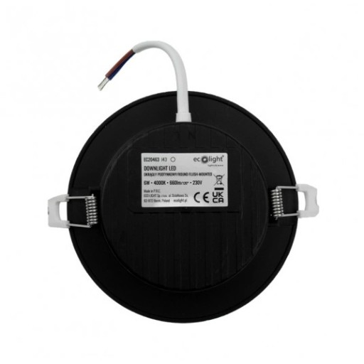 Zapustené stropné LED svietidlo Plafon okrúhle čierne 6W 4000K 12cm