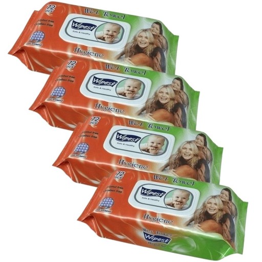 Wipest Safe Hygiene Vlhčené obrúsky pre deti, klip 4x, 72 ks