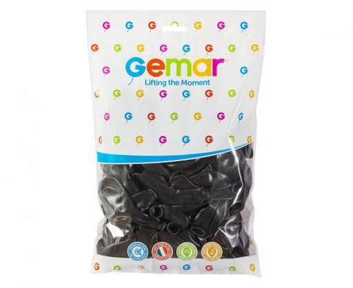 Pastelovo čierne balóniky Gemar 10