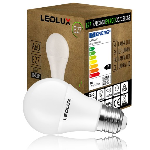 E27 A60 LED žiarovka 18W 2000lm 3 FARBY LEDLUX