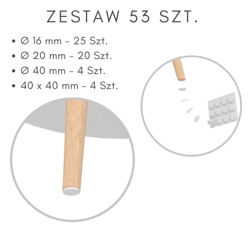 53 KS. Plstené podložky na nábytok, stoličky, plsť