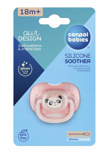 Canpol Symmetric exotický silikónový cumlík 18m+ Panda