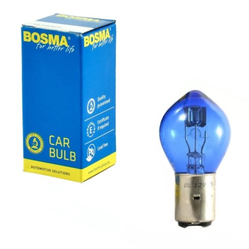 BA20D ŽIAROVKA 12V 35/35W MODRÁ BOSMA