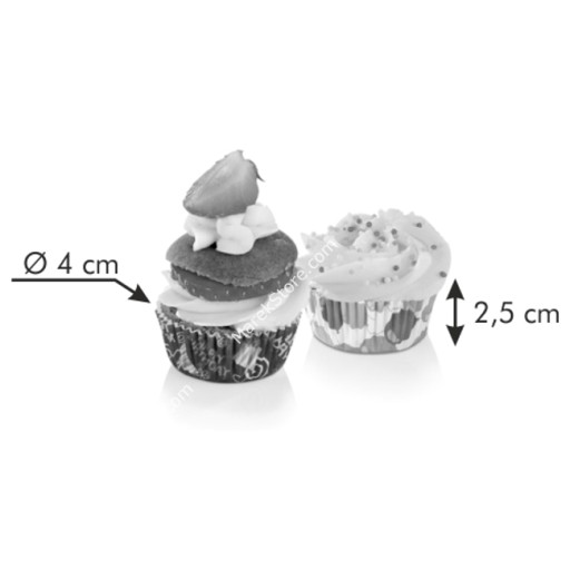 Mini návliečky na košíčky s narodeninovými motívmi, 4 cm, 100 ks