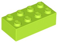 LEGO 3001 BRICK 2x4 limetka NOVINKA (20g) 9 ks.