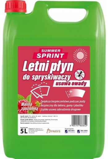 LETNÁ KVAPALINA DO OSTREKOVAČA Summer Sprint Malina Jahoda 5L