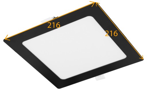 LED panel, zápustný, sadrokartónový, čierny, stropné štvorcové svietidlo, 18W