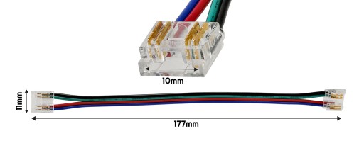 Rýchly konektor pre pásik RGB 4 KOLÍKY 10 mm LATCH Páska - páska