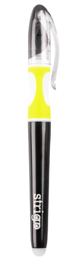 Vymazateľné pero s čiernym hrotom + dve náplne Strigo