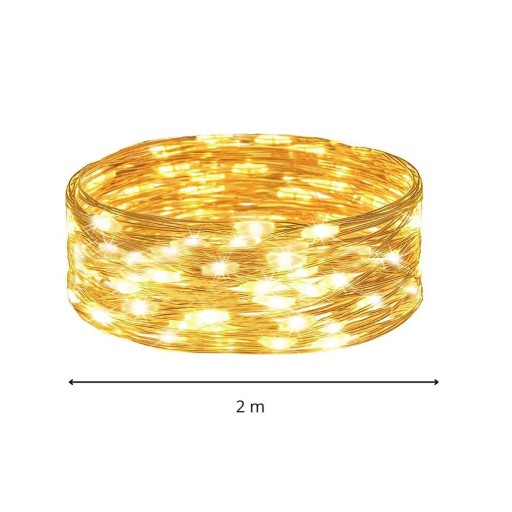 30LED DRÔTOVÉ SVETLO SVETLO VIANOČNÉHO STROMČEKA TEPLÉ BIELE MIKRO STRUNKY NA BATÉRIU