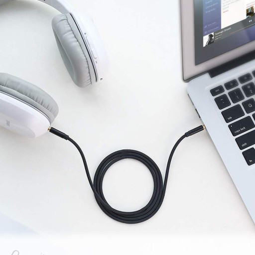MINI JACK AUDIOVÝ KÁBEL 3,5 MM AUX DLHÝ PEVNÝ VYZTUŽENÝ NYLONOVÝ KÁBEL 1 m
