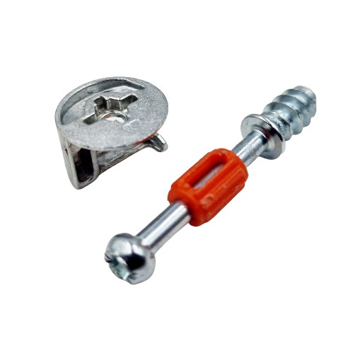 50x Excentrický nábytkový konektor + 18mm plochý kolík