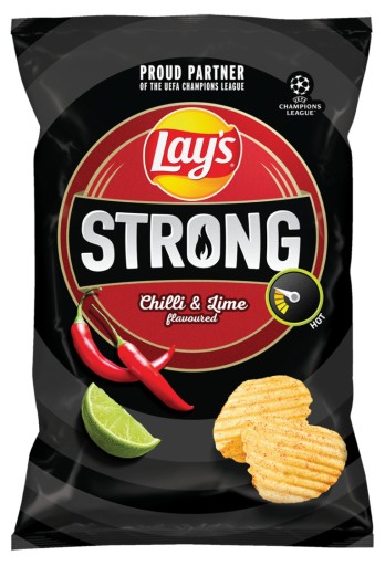 LAY'S STRONG Krečené zemiakové lupienky pikantné CHILLI&LIME 120g