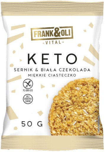 FRANK&OLI KETO Soft Cookie Cheesecake príchuť biela čokoláda 50g