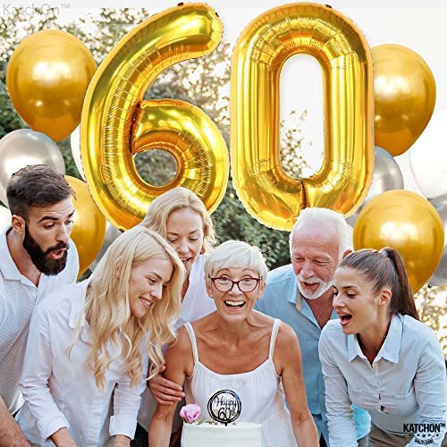 Fóliový balón číslo 60. narodeniny ZLATÁ párty VEĽKÉ ozdoby HEL 100cm