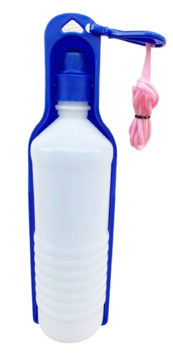 Fľaša na vodu, fľaša na vodu pre psa s miskou, 500 ml