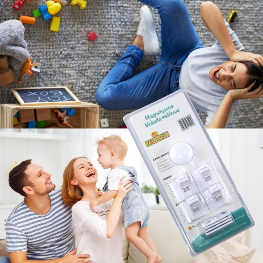 Magnetické zámky Detská ochrana nábytku, skríň a zásuviek, 4 ks