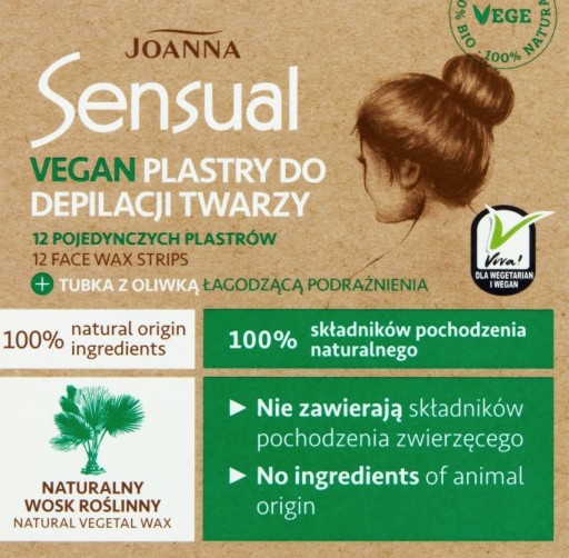 JOANNA SENSUAL VEGAN Náplasti na depiláciu tváre