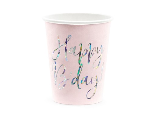 Papierové poháre Happy Birthday - 220 ml, 6 ks.
