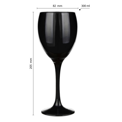 Pohár na víno ČIERNA 300 ml, ELEGANTNÁ, KRÁSNA