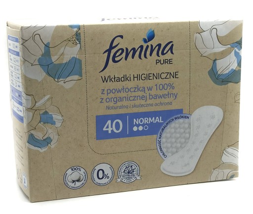 VLOŽKY FEMINA PURE S BIO VLNENÝM POVLAKOM
