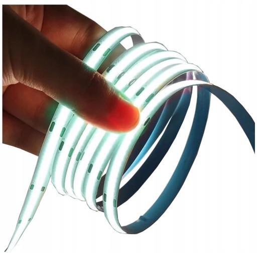 Neónový COB LED pásik 12V studená farba 1m homogénne silné svetlo 12W/M