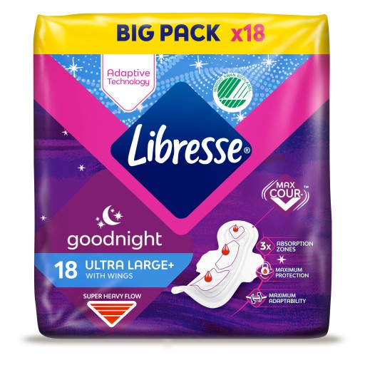 Hygienické vložky Libresse Goodnight DUO PACK 18