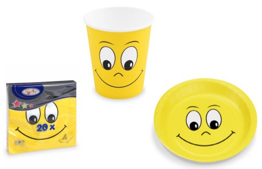 Papierové taniere Smile, žlté, 10 ks
